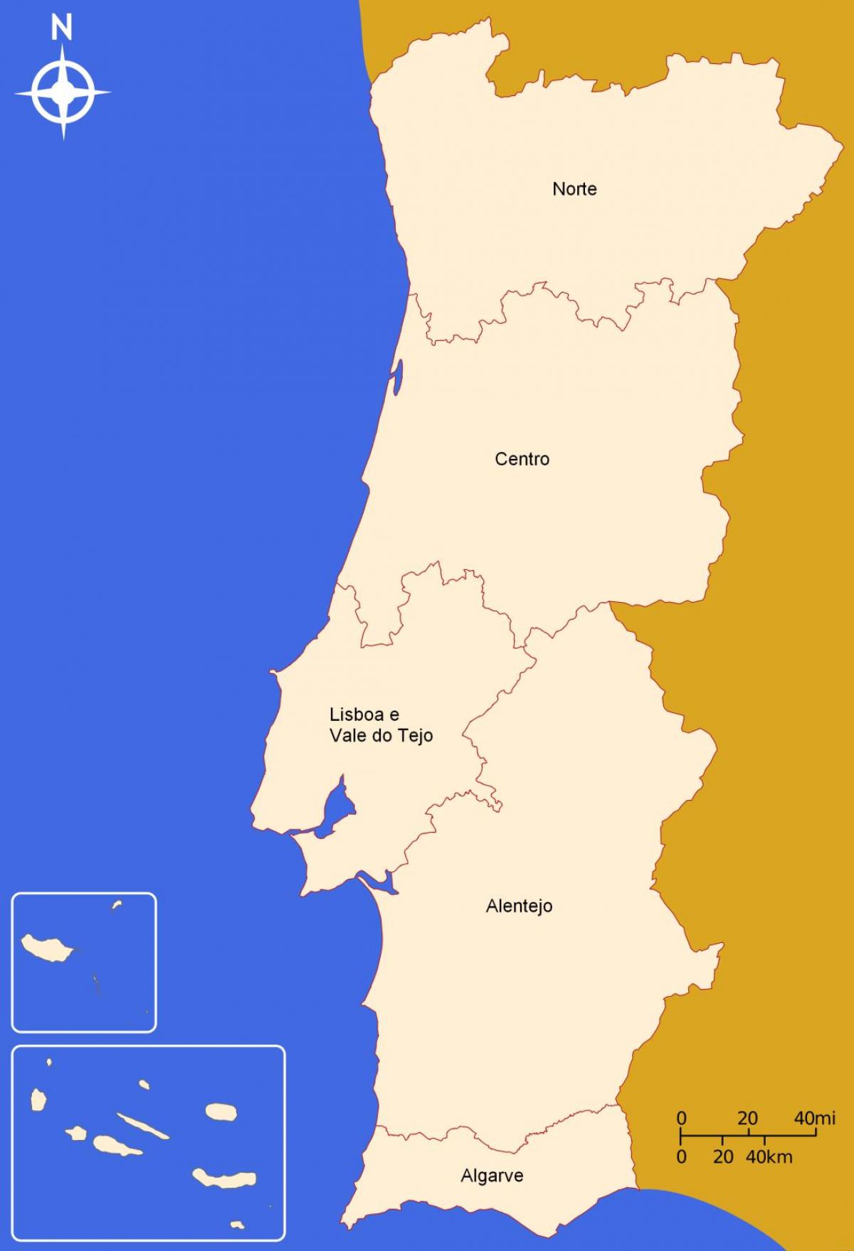葡萄牙地区地图