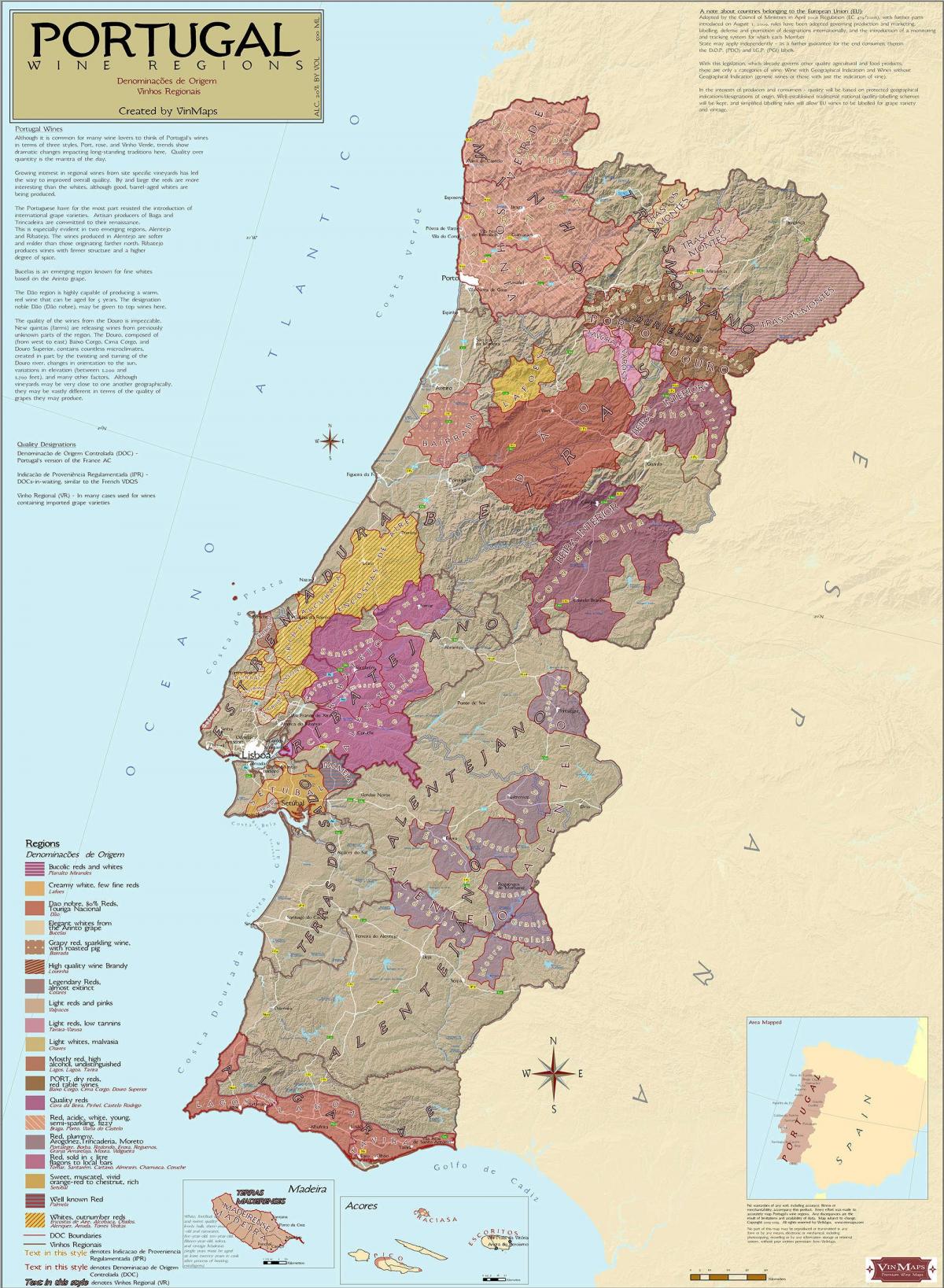 葡萄牙 葡萄园地图