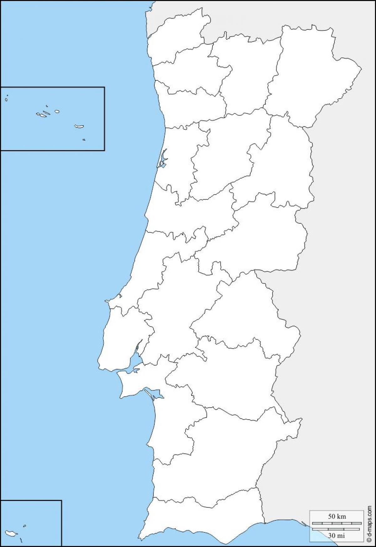 空的葡萄牙地图
